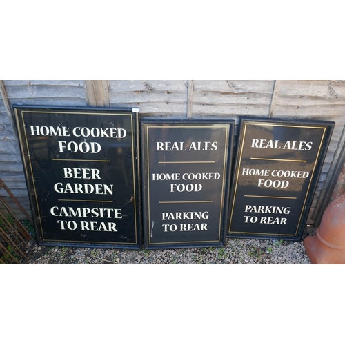 413 - 3 large metal pub signs