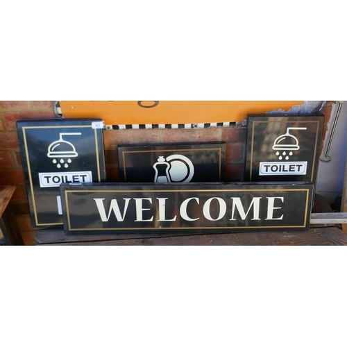 417 - 4 metal pub signs