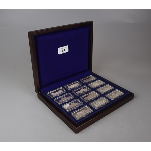 81 - 15 cased hallmarked silver ingots - Royal Residency's - Approx weight of silver 382g