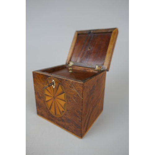 126 - Small inlaid tea caddy