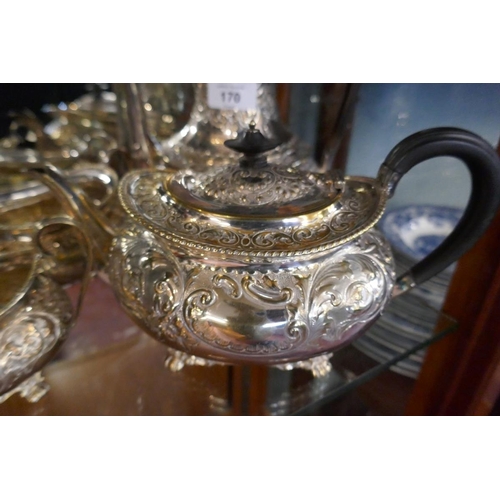 170 - Silver plated 4 piece tea set