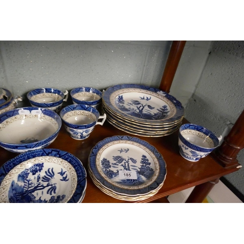 185 - Collection of Booths Old Willow pattern