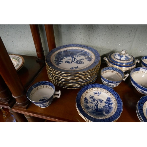 185 - Collection of Booths Old Willow pattern