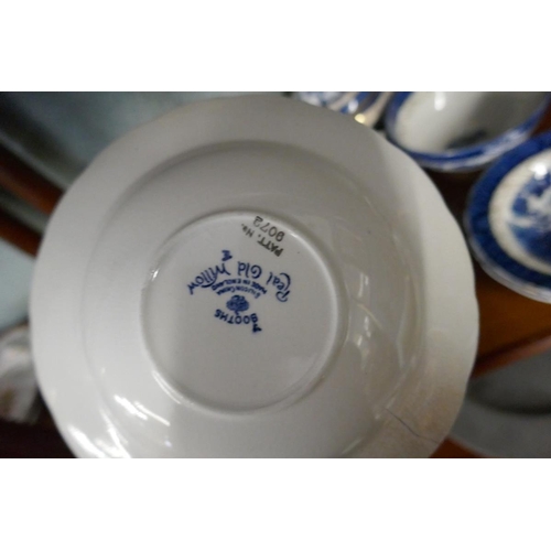 185 - Collection of Booths Old Willow pattern