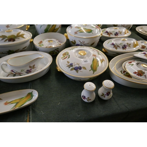 193 - Large collection of Royal Worcester Evesham pattern