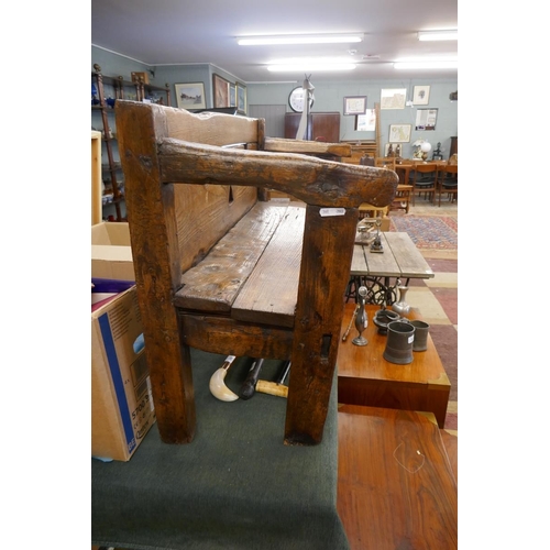 196 - Early elm child's bench - Approx. length 120cm