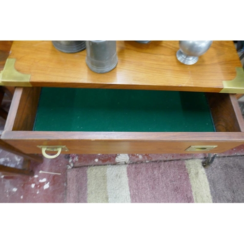 197 - Eastern hardwood nest of 4 tables together with chest of 3 drawers - Size approx: W: 58cm D: 38cm H:... 