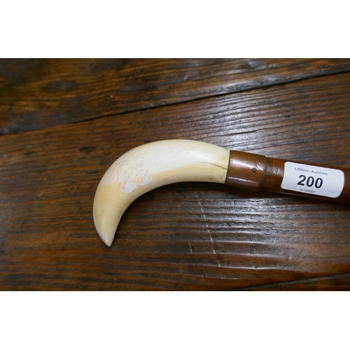 200 - Whale tooth handled walking stick