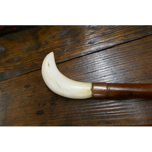 200 - Whale tooth handled walking stick