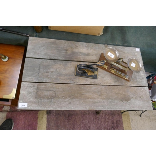 203 - Singer sewing machine base converted to table