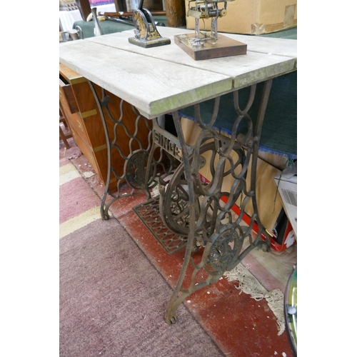 203 - Singer sewing machine base converted to table