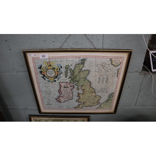 251 - Old maps framed