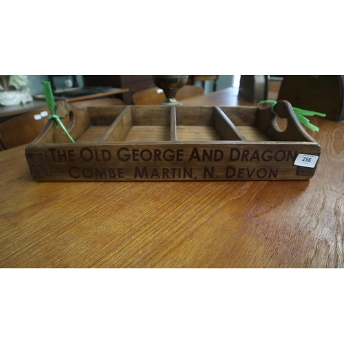 256 - Wooden advertising cutlery tray