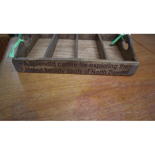 256 - Wooden advertising cutlery tray