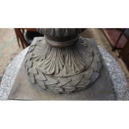 278 - Impressive pair of large bronze urns on cast iron bases - Approx height: 153cm