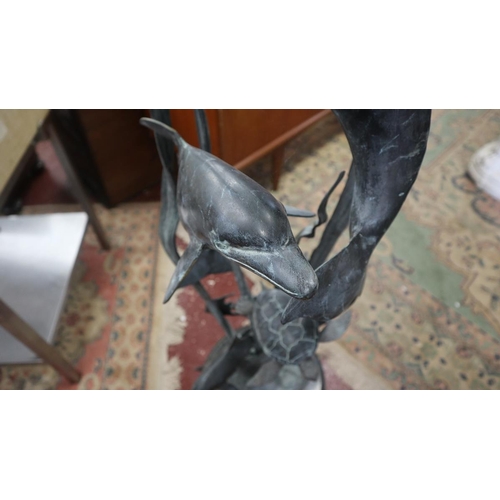 280 - Large bronze statue - Marine life - Approx height: 131cm