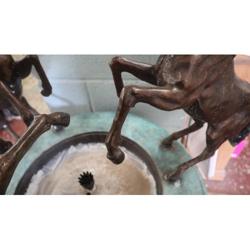 281 - Bronze fountain depicting horses - Approx height: 133cm