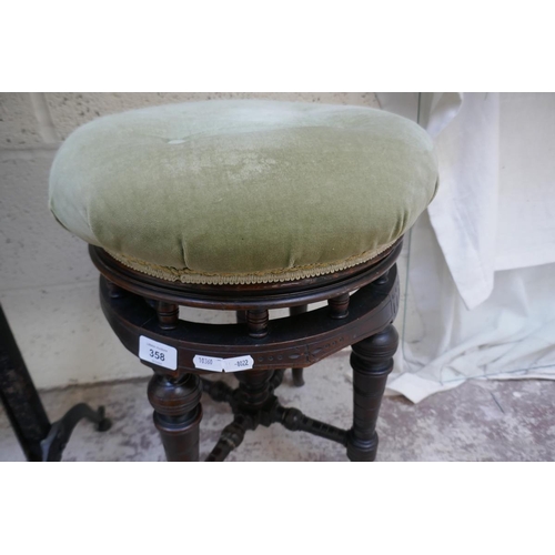 358 - Victorian rise and fall piano stool from Liberty's