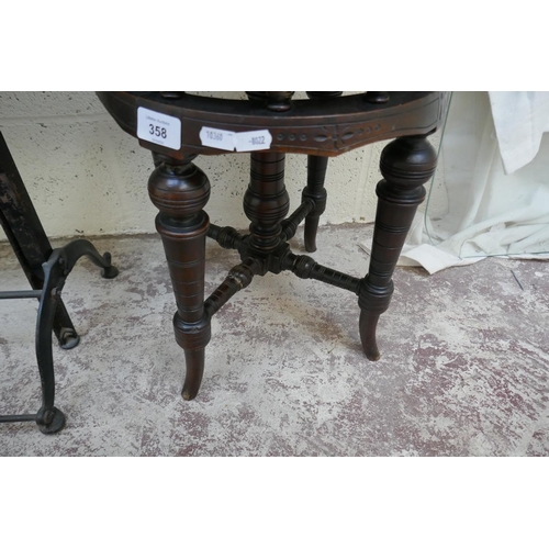 358 - Victorian rise and fall piano stool from Liberty's