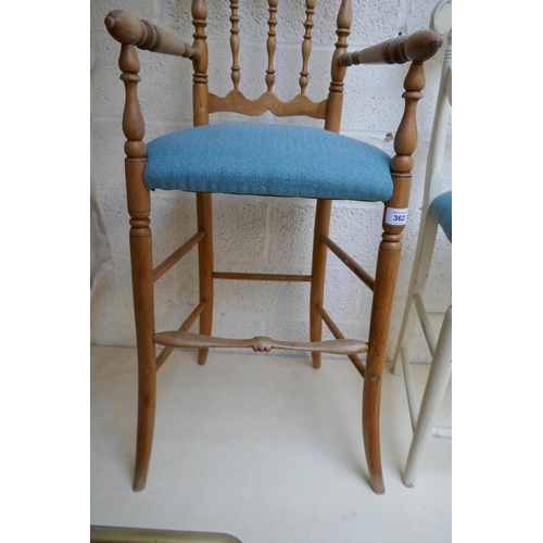 362 - Spindle-back and Victorian highchairs