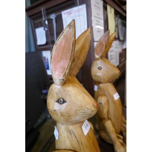 378 - Articulated wooden rabbit - Approx height: 72cm