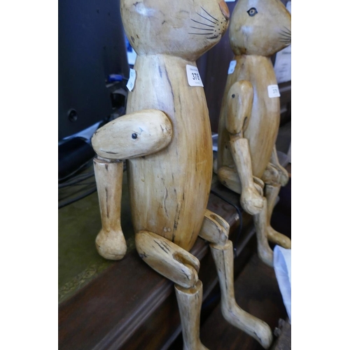 378 - Articulated wooden rabbit - Approx height: 72cm