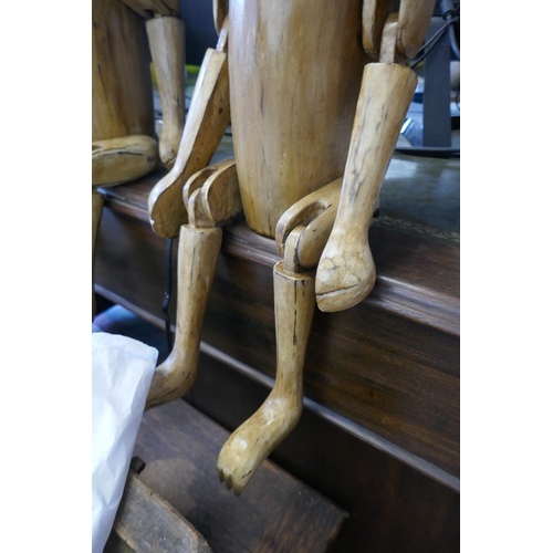 379 - Articulated wooden rabbit - Approx height: 72cm