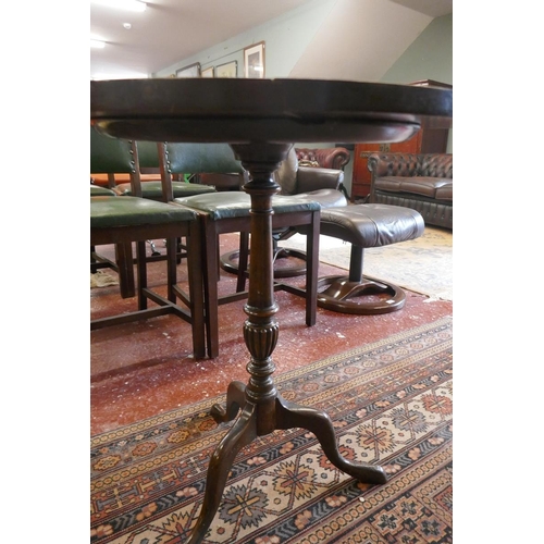 388 - Carved eastern hardwood tripod table - Oriental theme