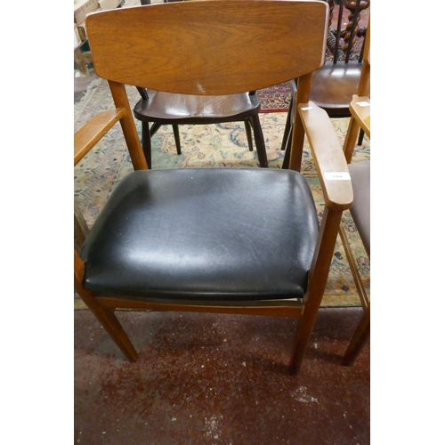 394 - Pair of mid-century teak armchairs