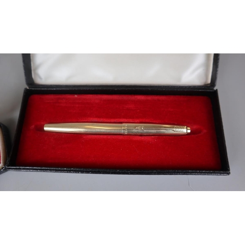 75 - Hallmarked silver propelling pencil together with 2 Sheaffer & 1 Parker