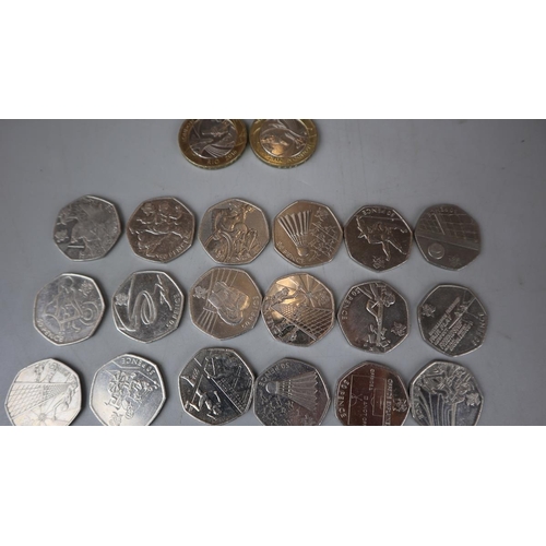 78 - Collection of coins to include collectable Olympic pieces