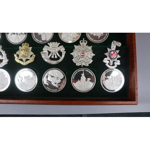 82 - Cased silver medallions - Great British Regiments - The Birmingham Mint's tribute to the 52 time-hon... 