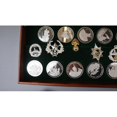 82 - Cased silver medallions - Great British Regiments - The Birmingham Mint's tribute to the 52 time-hon... 