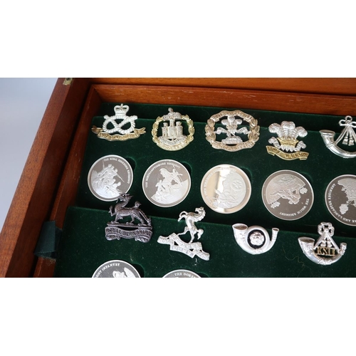 82 - Cased silver medallions - Great British Regiments - The Birmingham Mint's tribute to the 52 time-hon... 