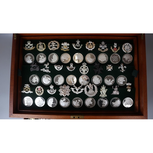 82 - Cased silver medallions - Great British Regiments - The Birmingham Mint's tribute to the 52 time-hon... 