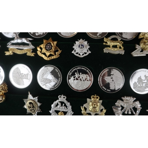 82 - Cased silver medallions - Great British Regiments - The Birmingham Mint's tribute to the 52 time-hon... 