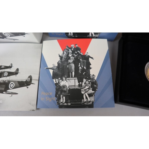 84 - WWI Aviation 2017 £2 silver proof coin, 75th anniversary of VE day 2020 £2 silver proof coin & 7... 