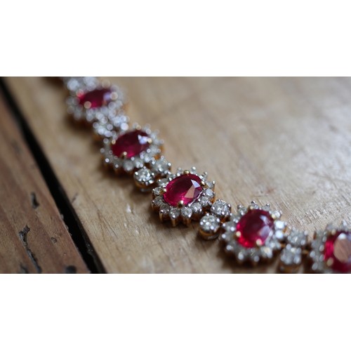 53 - Stunning 18ct gold diamond & ruby necklace