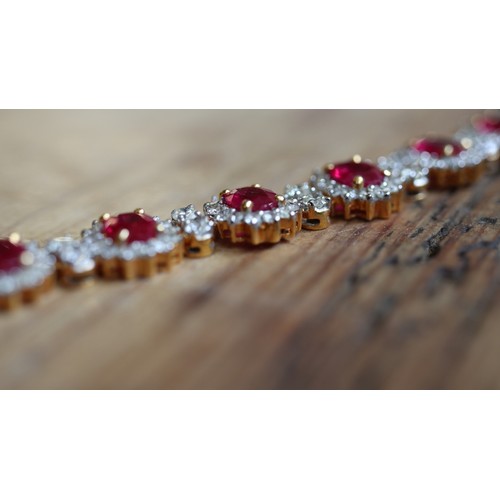 53 - Stunning 18ct gold diamond & ruby necklace