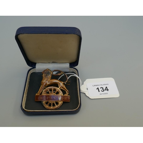 134 - Vintage railway inspector badge