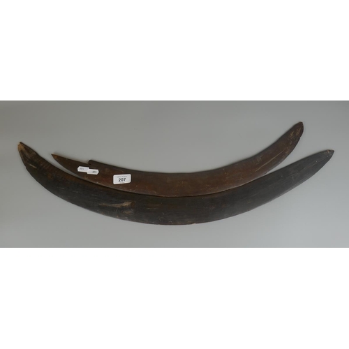 207 - 2 antique boomerangs