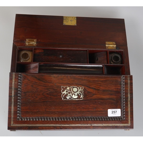 257 - Antique rosewood writing slope