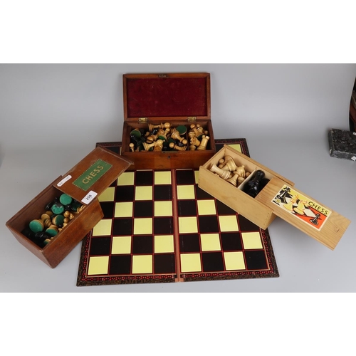 258 - 3 chess sets and a board