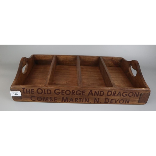 270 - Wooden advertising cutlery tray