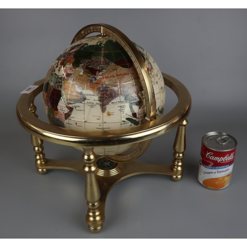 282 - Globe - inlaid with semi precious stone