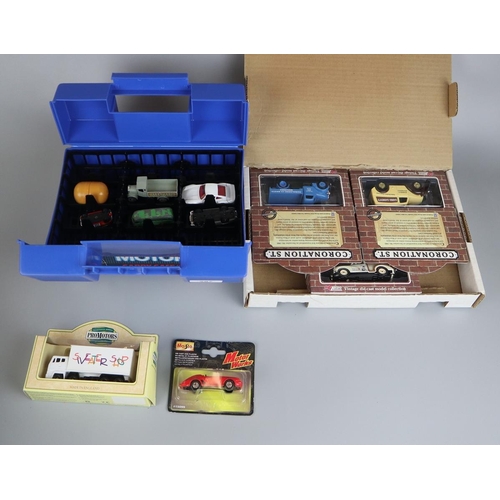 287 - Lledo Coronation street set of model vehicles and Matchbox Motorcity carry case including contents a... 