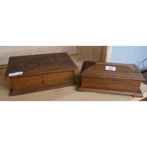 336 - 2 carved wooden boxes