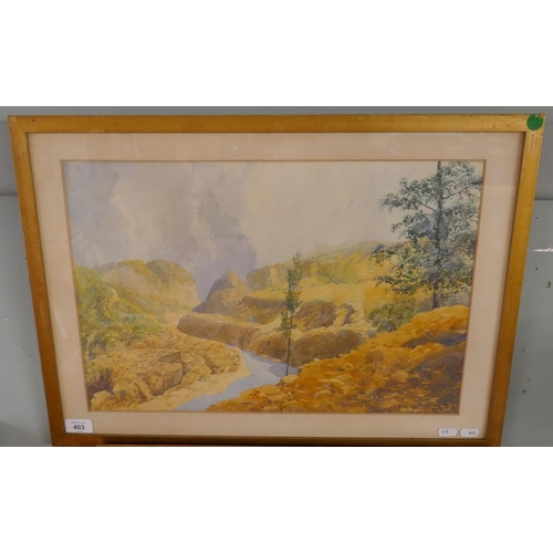 403 - Yumman 1922 watercolour by A G Smith - Approx IS: 51cm x 34cm