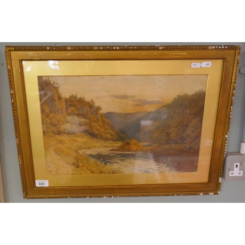 435 - Victorian watercolour signed G H Harris - Approx IS: 45cm x 29cm