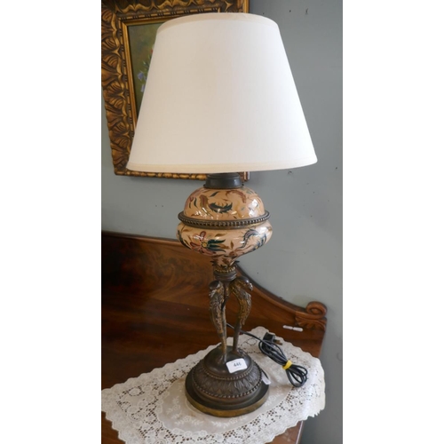 446 - Converted bronze based antique lamp